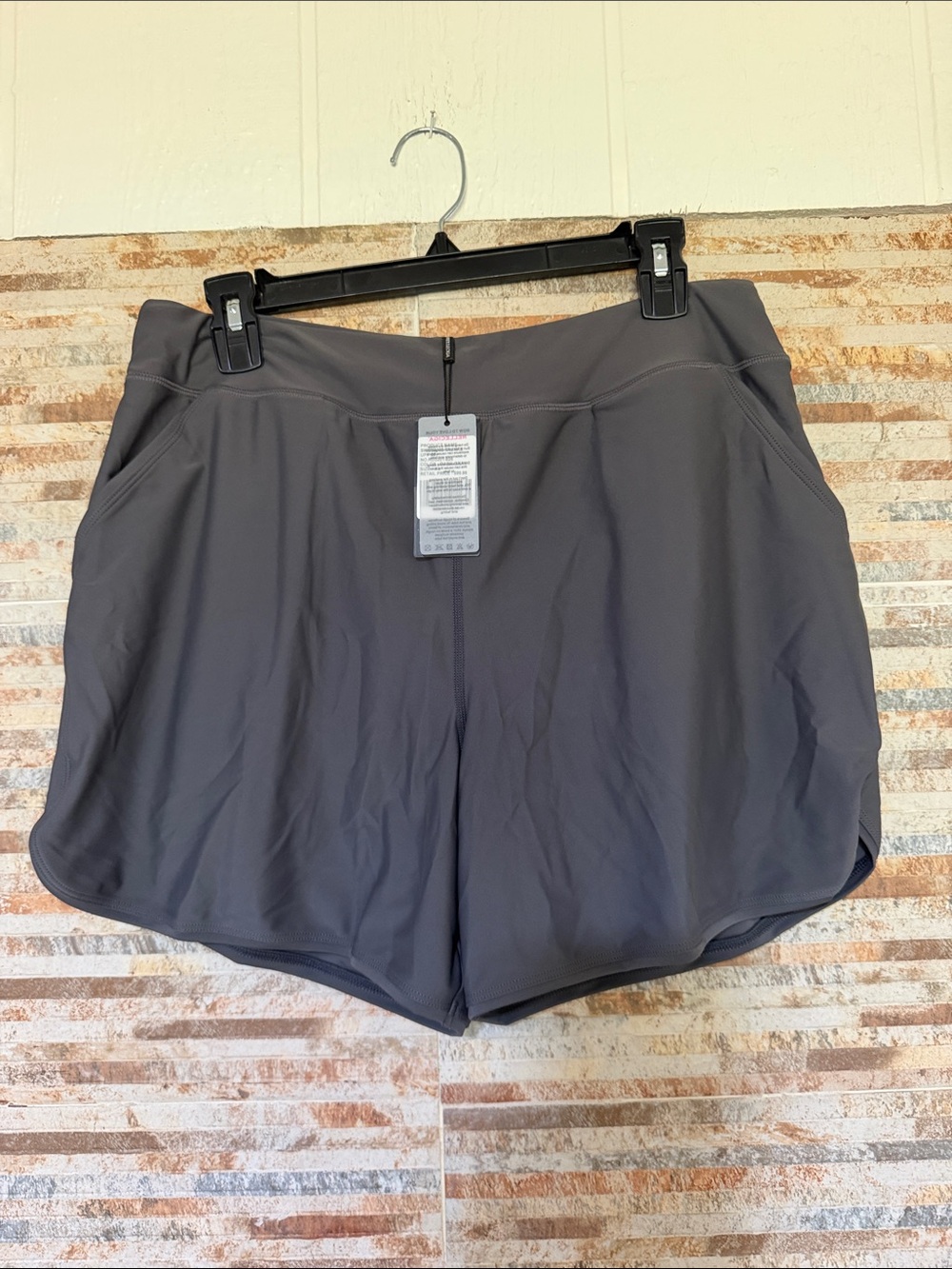 RELLECIGA Women's Charcoal Gray Athletic Shorts with Pockets
